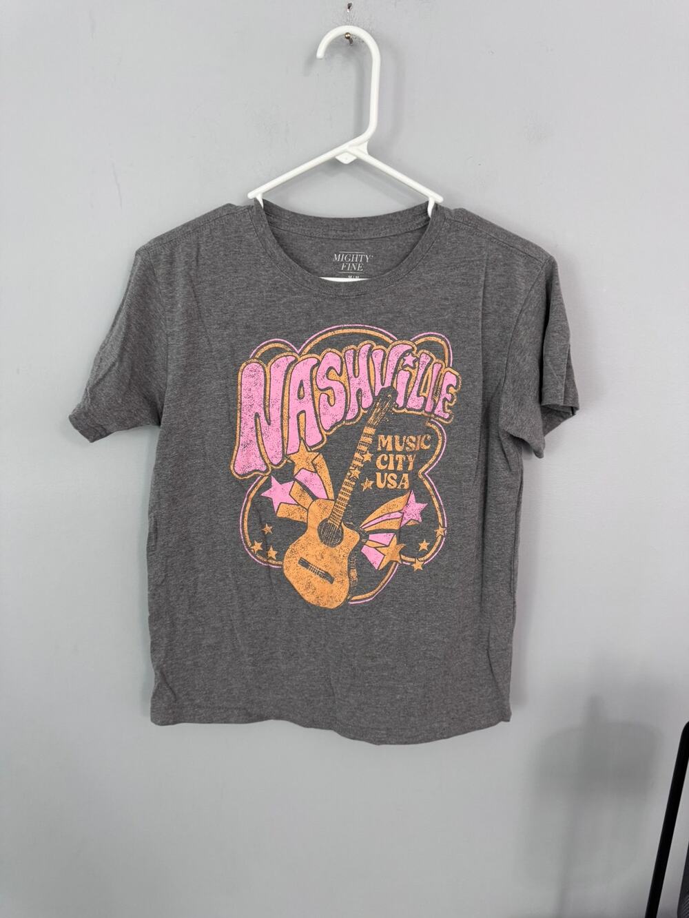 Mighty Fine Music City Nashville USA Country Tee Shirt Size Medium Short Sleeves